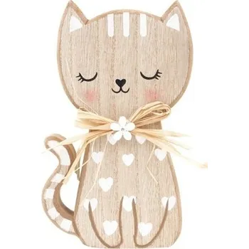 Kočka dřevěná na postavení 15 cm [B]