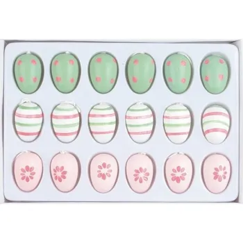 Velikonoční dekorace Vajíčko dřevěné na pověšení 2,5 cm 18 ks v krabičce [B]