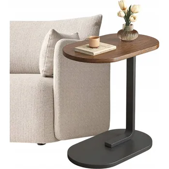 Konferenční stolek Oválný dřevěný konferenční stolek v odstínech hnědé