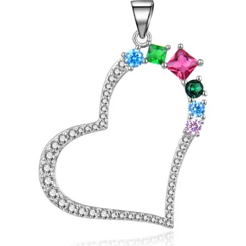 Přívěsek Romantický stříbrný přívěsek se zirkony Srdce P0001341 Moiss