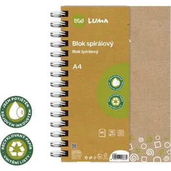 Blok Blok kroužkový ECO LUMA, 80 listů, A4