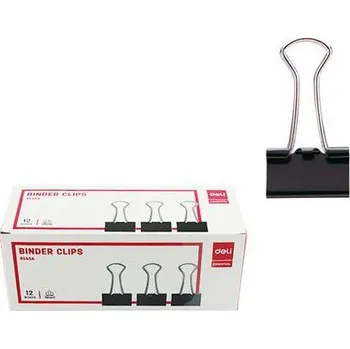 Binder clip DELI 19mm, 12ks