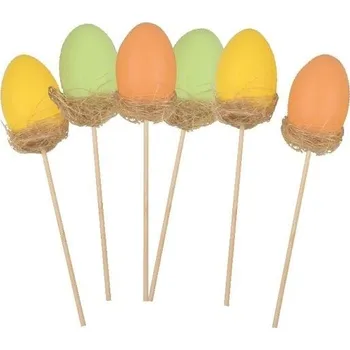 Velikonoční dekorace Vajíčko v hnízdě 6 cm + špejle