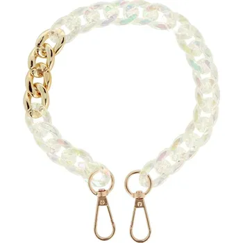 Řetízek Natana plastový řetízek na kabelku čirý s karabinkami 40 cm