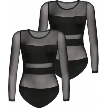 Body Teyli body s dlouhým rukávem, viskóza, proužky (Stripy), velikost XXL