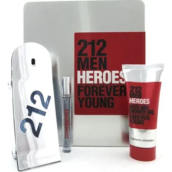 Parfém Carolina Herrera 212 Men Heroes Dárková sada EDT 90 ml, sprchový gel 100 ml a miniaturka EDT 10 ml