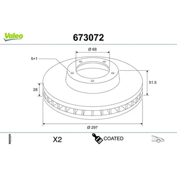 Brzdový kotouč Brzdový kotouč VALEO 673072