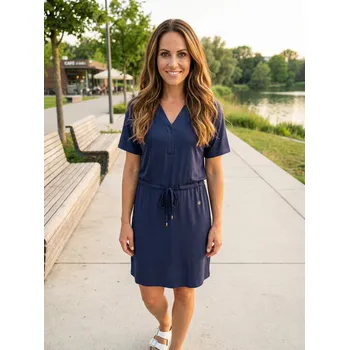 Dámské šaty Dámské šaty KIXMI PRISSY TMAVĚ MODRÁ M