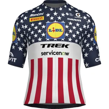 Cyklistika SANTINI Cyklistický dres s krátkým rukávem - LIDL TREK 2026 NATIONAL CHAMPION US