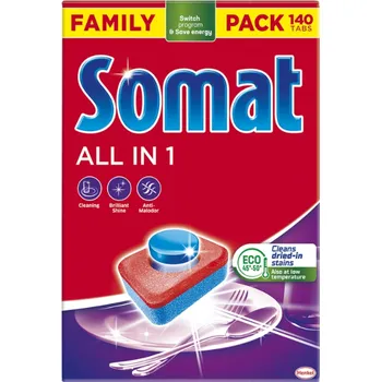 Přípravek do myčky Maják Somat 140ks tablety All In One Family Pack