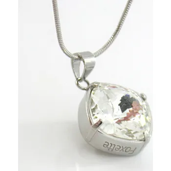 Přívěsek Foxette Ocelový přívěsek Čtverec s Krystalem - Čirá JF_0387