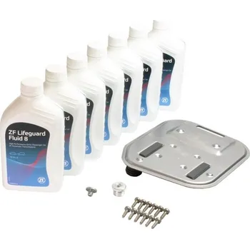 Olejový filtr Sada pro výměnu oleje v automatické převodovce Audi A8 4.2 TDI Quattro 09- s olejem 109129806 ZF PARTS