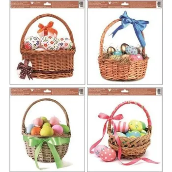 Okenní dekorace Okenní fólie barevné košíky s vajíčky 30 x 33,5 cm