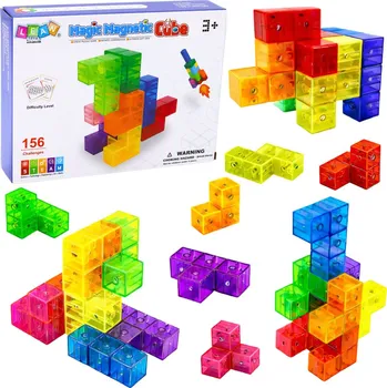 Dětské zboží LEAN Toys Magnetické kostky Kouzelný kubus Puzzle 156 Výzev 9 ks