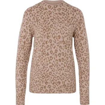 Dámský svetr 725880 - Tchibo - Pletený svetr se stojáčkem - pro ženy - vel. L 44/46 - barva: béžová/s potiskem