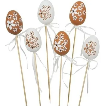 Velikonoční dekorace Vajíčko plastové zápich 6 cm + špejle [A]