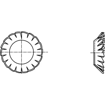 podložka PROFISTYL DIN 6798V Podložka vějířová, forma V - s vnějším ozubením, pro šroub se zápustnou hlavou pozink Varianta: DIN 6798V podložka vějířová s vnějším ozubením pro šroub se záp.hl. ZnB 5,3 pro M5