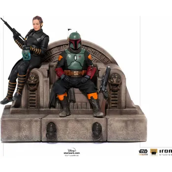 Figurka Iron Studios - Soška Boba Fett and Fennec Shand on Throne Deluxe Art Scale 1/10