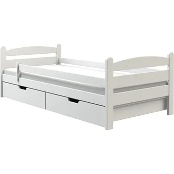 Dětská postel Dětská postel z MASIVU borovice 200x90cm SE ŠUPLÍKY - MARY - bílá