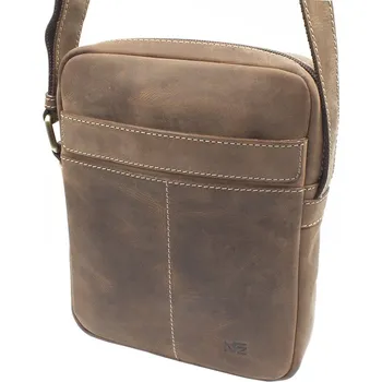 Pánská kožená taška přes rameno hnědá - kompaktní Nivasaža N1102