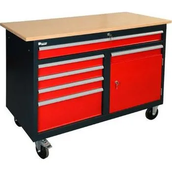 Dílenský stůl Mobilní svařovaný dílenský stůl Dennert, 92 x 112 x 60,5 cm