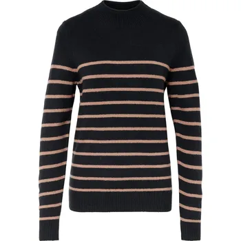 Dámský svetr 725885 - Tchibo - Pletený svetr se stojáčkem - pro ženy - vel. XL 48/50 - barva: černá/s proužky