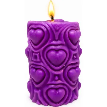 Svíčka Vonná svíčka Valentýnský válec | 150 g | Svíčkománie3D | Barva: Fialová