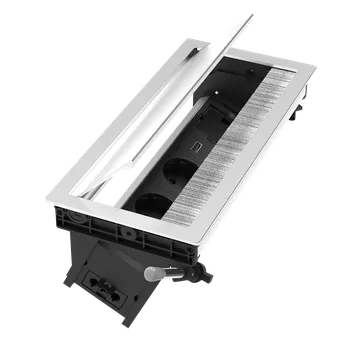 ASA 06146E00002 VERSAFLAP MONO 3.0 Vestavná zásuvková jednotka, 2x zásuvka, 1x nabíječka USB A+C, 1x volná pozice, GST IN, délka 263 mm, bílá