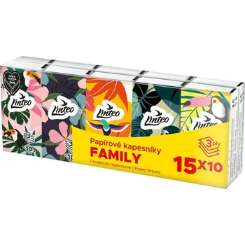 Papírový kapesník Linteo Papírové kapesníčky 3vrstvé, 10×15 ks