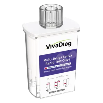 Diagnostický test VivaDiag testovací kostka na 6 drog ve slinách ze skupiny stimulatů s kontrolou odběru slin