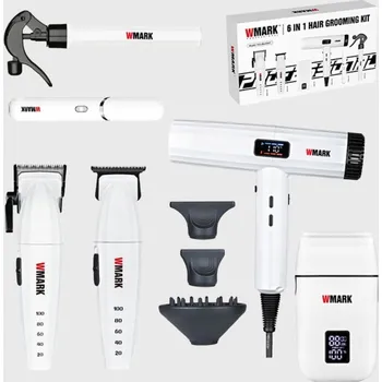 WMARK NG-8635 Barber Kit 6in1 Clipper + Trimmer + Shaver + Hair Dryer - set strojků, fénu a příslušenství