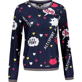 Dámské tričko Dámské triko ALTISPORT GAIA TMAVĚ MODRÁ/POTISK 4XL