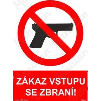 Kancelářské potřeby Zákaz vstupu se zbraní, plast 210 x 297 x 0,5 mm A4