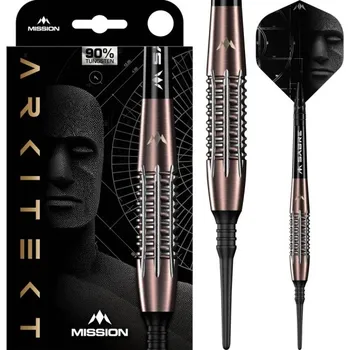 Šipky Mission Arkitekt Shot Darts Soft Tips 90% Bronze Silica PVD 19 g