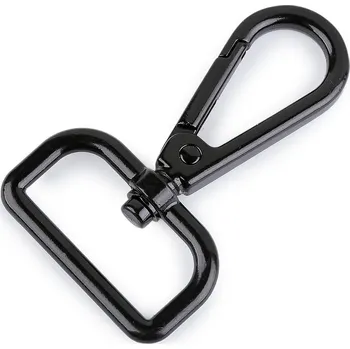 Kovová karabina otočná, průvlek 30 mm, barva 5 černý lak