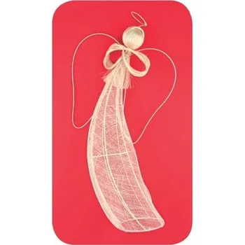 Vánoce Anděl přírodní troubící 45cm na zavěšení