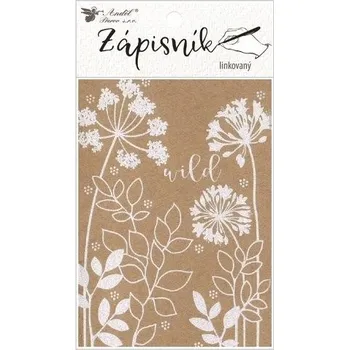 Blok Zápisník šitý 10,5 x 15 cm, 64 stran, linkovaný, s kytkami