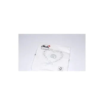 Papírový ubrousek Ubrousky Maki - Prstýnky v srdíčku stříbrné (SL_SL_000802 )