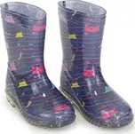 Pidilidi Dívčí holínky PVC potisk kočičky, PL0041-04, modrá Vel. 23