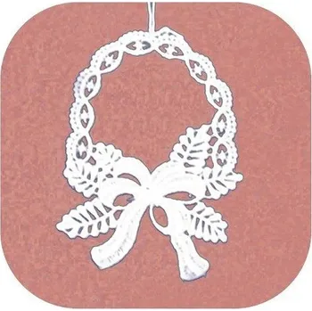 Věnec Háčkovaný věnec s mašlí 10cm