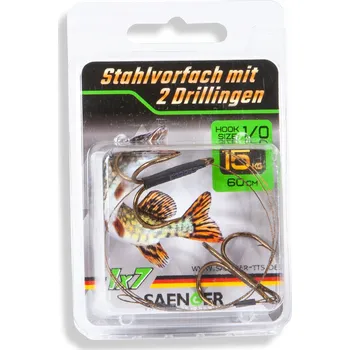 Ocel návazec Saenger 1x7 Treble Hook 12 kg 50 cm