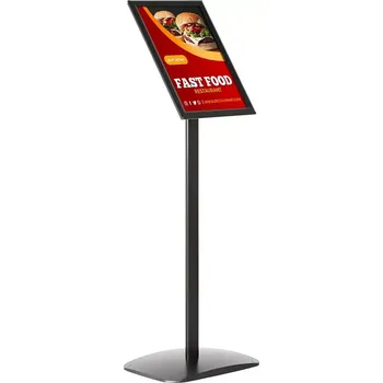 Kancelářský nábytek Stojan na noze - Decor Menuboard A4 - Ostrý roh - Černý