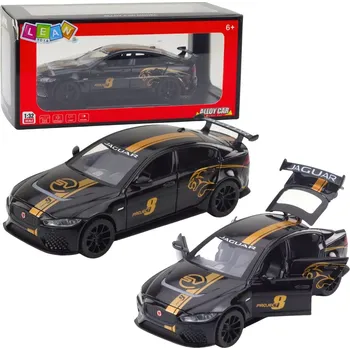 autíčko Kovový sportovní vůz 1:32 s pohonem na zpětné natažení, světly a zvuky – černý