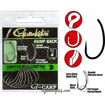 Rybářský háček Gamakatsu G-Carp Hump Back šedé Háčky na dno 10 ks
