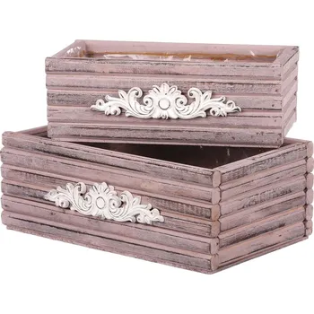 Stojan na květiny Autronic Obal na květiny dřevěný, sada 2ks. Cena za 1sadu AB2164-LILA