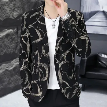 Best Fashion Pánské sako s výrazným vzorem pro slavnostní chvíle Velikost: M, Barva (Varianta): circle