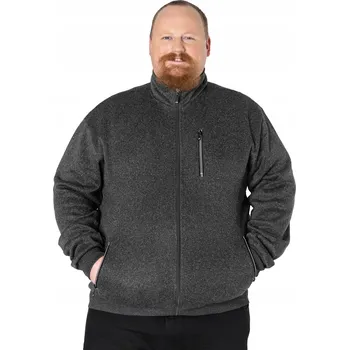 Pánská mikina Pánská mikina na zip antracitová bavlněná 4XL melanž