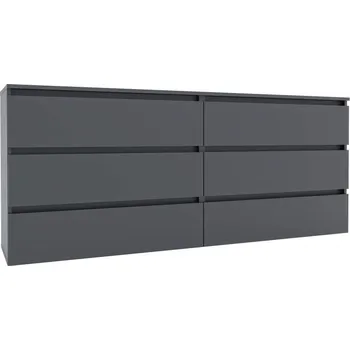 Komoda IDEA šuplíková komoda 1800, Grafite grey / Grafite grey