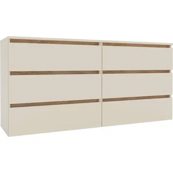 Komoda IDEA šuplíková komoda 1600, Satin / Gold Kraft oak