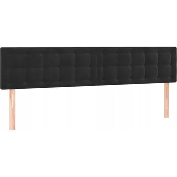 Čela postele, 2 ks , černá, 90x5x78/88 cm, samet